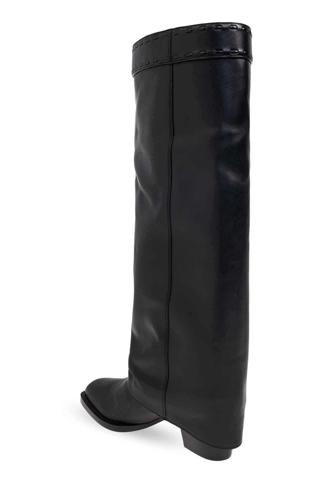 靴 Fendi Knee High Grey Leather Selleria Fendi Boots Grey Leather ref.1609091 - Joli Closet